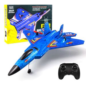 RC -flygplan F22 2 4G Radio Glider Remote Control Plane Helicopter Foam Remote Controlled Airplane Toys for Children Boy Gift 220713