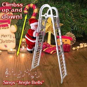 Electric Toy Santa Claus Climbing Ladder Hanging Decoration Christmas Tree Ornaments Gifts Year Kids Party Y201020