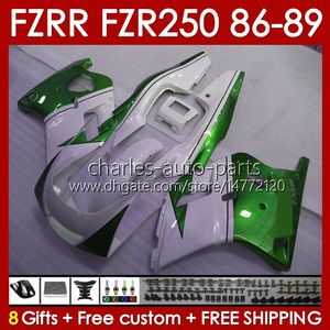 Fairings Kit For YAMAHA FZR250R FZR250 FZR 250 R RR 86 87 88 89 FZR-250 Body 142No.79 FZR250RR 86-89 FZRR FZR 250R 250RR FZR-250R 1986 1987 1988 1989 Bodywork green stock
