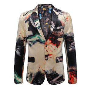 Erkekler Takım Elbise Blazers Blazer Erkek İngiliz Tek Göğüslü Çiçek Parti Erkekler Suit Ceket Moda Boy 5XL Slim Fit