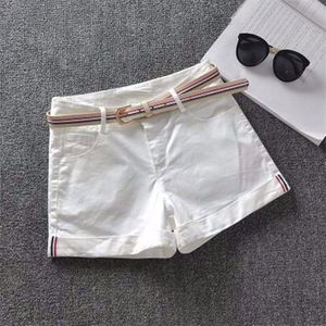 Korea Fashion Summer Women Shorts High Watis Elastic Denim Skinny Jean all-matched Casual White D215 220427
