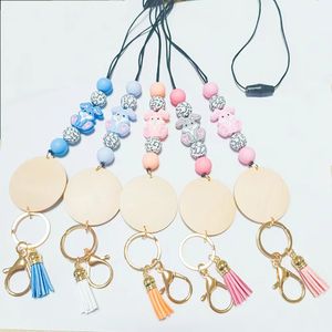 Commercio estero all'ingrosso perline in silicone cordino personalità collana di coniglio disco vuoto nappa catena pendente multicolore opzionale