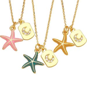 Pendant Necklaces Fine Starfish Necklace 2022 Star Moon Charm Choker For Women Girly Summer Beach Party JewelryPendant NecklacesPendant