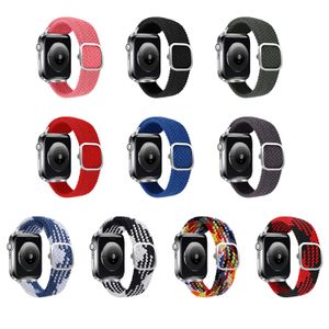 Cinghie ad anello singolo intrecciato in nylon per cinturino Apple Watch 45mm 44mm 40mm Serie7 6 5 4 SE Cinturino elastico regolabile per braccialetto iwatch 3 42mm