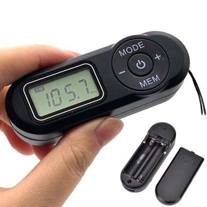 Pocket FM Radio FM64-108MHz Receptor de rádio esportivo portátil com cordão de pescoço LCD Pescoço de 3,5 mm fone de ouvido