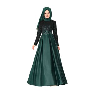 S-5XL Müslüman Dantel Birleştirme Kadınlar Arabistan Dubai için Başkanlık Olmadan Büyük Salıncak Elbise Büyük Boyut İslami Vintage Abaya Giyim 1025