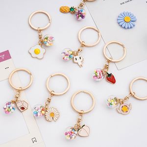 Creative cartoon girl heart key chain female Korean lovely key ring simple ornaments-key-chain bag hanging ornaments