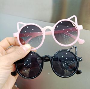 Summer Children Gafas de sol personalidad Pequeña cara pequeña oreja de gato Princesa Princesa Baby Sun Shade Eyeglasses Girls and Boys