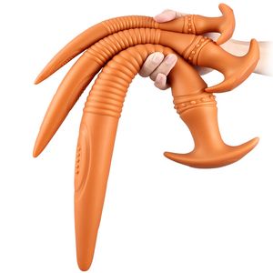 Djup anal dildo rem på onanatorer Sexiga leksaker för kvinnor /män rumpa plugg dildos långa drag pärlprostatmassage