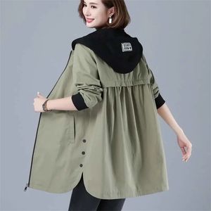 Autumn Women Jacket Casual Basic Coat Pocket Zipper Jackets Long Sleeve Female Windbreaker Loose Hooded Outwear 220815