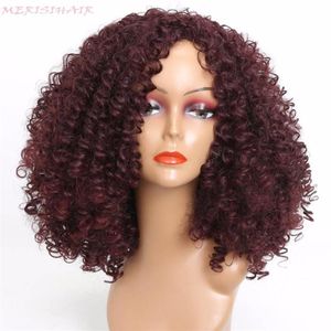 Wholesale curly hairstyles for black women for sale - Group buy MERISI HAIR Long Afro Kinky Curly Wigs for Black Women Red Mixed Brown Synthetic Wigs African Hairstyle Heat Resistant276y