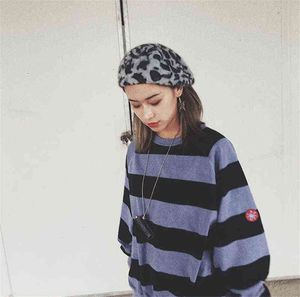 C.E CAVEMMAMT 18AW Stripe Overdye Crewneck Men Woman High Quality Wash Sweatshirts Cav Empt Hoodie T220802