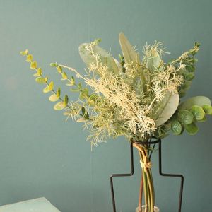 Wholesale plant arrangements resale online - Decorative Flowers Wreaths Grass And Leaves Mixed Bundle Artificial Flower Arrangement Supplies For Home Living Room Decor Fake Plants Flo