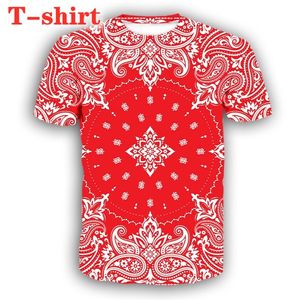 Nuovo abbigliamento causale con stampa 3D Modello Bandana Moda Uomo Donna T-shirt Plus Size Taglia S-7XL 016