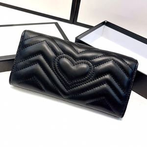 Designer Women Love Embroidery Marmont Wallet Italy Brand Sheepskin Leather Long Purse Card Holder Bag Lady Coin Purses Luxurys Designers Bags High Quality