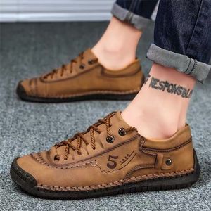 Men Leather Casual Shoes Outdoor Comfortable High Quality Fashion Soft Homme Classic Ankle Non slip Flats Moccasin Trend 220718