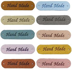 Sömnadstaganden PU Läder Etikett Kläder Handgjorda Embossed Tag Embellishment Sticka DIY Tillbehör för Jeans Väskor Skor Hat