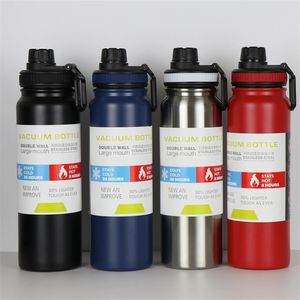 Isolerade Sport Thermos Largecapacity Rostfritt stål Vattenflaska Travel Cup Double Vägg Vakuumkolv Termisk mugg 220727