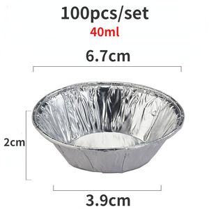 100pcs Disposable Aluminum Foil Baking Cups Egg Tart Pan Cupcake Case Tar Cake Mold Bakewares with Tin Barbecue seasoning cup