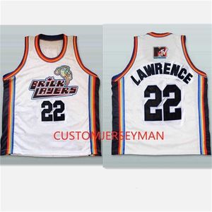 Nc01 Bricklayers Rock N' Jock B-Ball Jam #22 Andy LAWRENCE BASKETBALL Jersey blue Mens Stitched Custom made size S-5XL