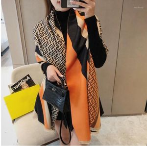 Luxury new cashmere scarf all letter printed scarf soft touch warm label autumn and winter long shawl