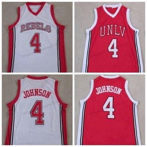 Nikivip Custom Retro Herren #4 Larry Johnson UNLV Rebels RUNNIN College-Basketball-Trikots genäht Größe 2XS-3XL 4XL 5XL 6XL Beliebiger Name oder Nummer