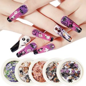 Adesivos decalques unhas misturadas 12 formas acessórios de arte de halloween 3d 50pcs unhas decorações manicure ferramenta feita artesanal prud22