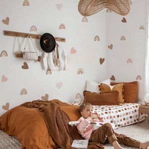 Funlife Heart Wall Decals Boho Ranbow Stickers Nursery Children Barn Baby S Room Home Decor Boys Girls Bedroom Waterproof 220607