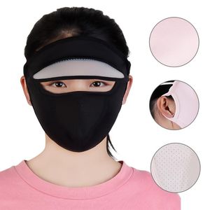 Radfahren Caps Masken Frauen Atmungsaktive Sonnenschutz Kappe Eis Seide Mesh Volle Gesicht Maske Sommer UV Schutz Sonnenhut Outdoor Strand schönheit Visier