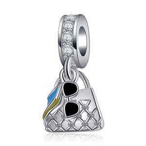 Passar Pandora Original Armband 20st Silver Charms Pärlor Tecknad solglasögon Silver Charm Pärl för kvinnor DIY Europeiska halsbandsmycken