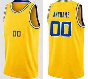 Tryckt Golden State Custom DIY Design Basketballtröja Anpassning Team Uniforms Skriv ut Personliga Any Name Number Män Kvinnor Kids Ungdom Boys Yellow Jersey