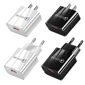 18W 3A Schnellladegerät QC 3.0 USB-Schnellladegerät für iPhone Huawei Samsung Xiaomi 6 8 Redmi EU US-Stecker