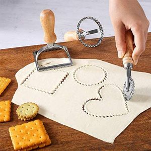 Stampi da forno Rettangolo quadrato Biscotti Pasticceria Fondente Stampo Taglierina Torta con manico in legno Stamp Maker Gnocco Pelle MakerCottura