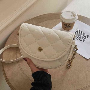 HBP Crossbody Bag Retro Diamond Grid Pu Leather Chain s for Women Elegant Applications Saddle Shoulder Ladies Purses and Handbags 220727