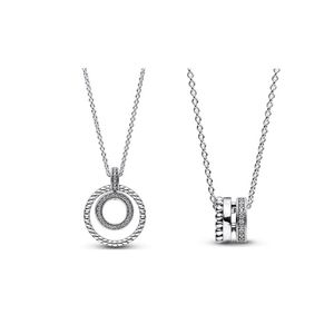 2022 NEW autumn 925 Sterling Silver Signature Ring Pendant Necklace Chain for Women Men Fit Pandora Styleネックレスギフトジュエリー392308C01 392311C01