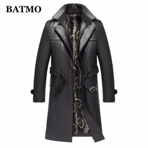 Batmo 2020 neue Ankunft AutumnWinter echtes Leder Thicked Trenchcoat Männer Lederjacke Männer plus Größe S LJ201029