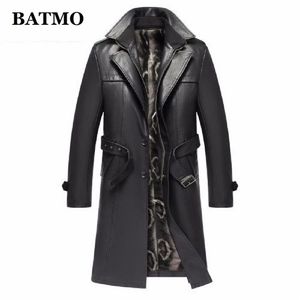 Batmo 2020 nuovo arrivo autunno inverno vera pelle spessa trench coat uomini giacca di pelle da uomo più il formato S LJ201029