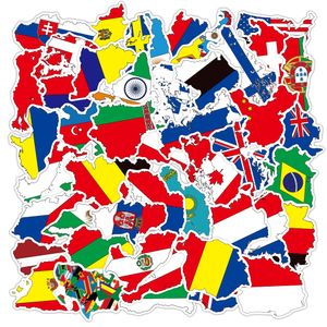 New Waterproof 10/30 / 50 pcs Países Mapa National Bandeira Mapa Graffiti Stickers Laptop Skate Bagagem Guitarra Bike Telefone Telefone Dos Desenhos Animados Etiqueta Do Carro De Brinquedo