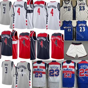 Stitched Men Russell 4 Westbrook Jerseys 2021 New City Grey Red Navy 23 Micheal Vintage Blue White 2003 All-Star Basketball College jerseys