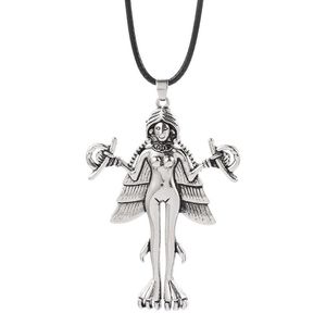 H￤nge halsband lilith innana ishtar halsband demon sigil luciferian satanisk talisman kedja ockult amulet smycken