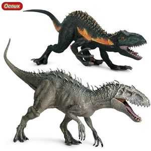 Jurassic Indominus rex velociraptor 액션 피규어 야만인 Tyrannosaurus 공룡 세계 동물 모델 PVC 컬렉션 어린이 장난감 220815