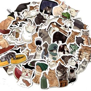 新しいセクシーな54pcsかわいい猫動物グラフィティステッカー漫画デカールキッズクラシックおもちゃdiyダイアリースーツケーススクラップブック電話ラップトップバイクステッカー