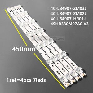 Strisce Striscia di Retroilluminazione 7 Lampada Per TCL 49D6 49V2 49S2 4C-LB4907-ZM03J ZM-JN-F 19 4C-LB4907-ZM02J 4C-LB4907-HR01J 49HR330M07A0 V3LED LED