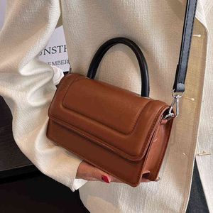 Abendtaschen Retro Pu-Leder Schulter-Crossbody mit hartem kurzen Griff für Frauen 2022 Luxusmarken-Handtaschen und Geldbörsen 220517