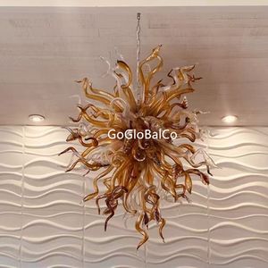 Contemporary Lamp Hand Blown Glass Pendant Light Fixtures Retro Lighting Chandelier Traditional Indoor Decoration 24 by 36 Inches