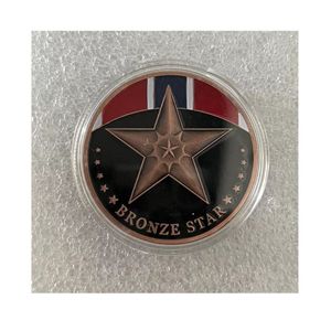 American Honor Bronze Star Souvenir Veterano placcato Regalo da collezione Heroic o Meritorious Achievement Bronze Coin.cx