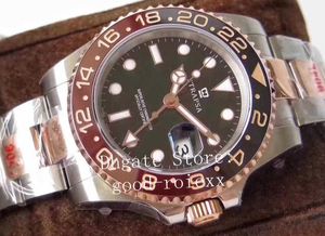 Men's Crystal Black Brown Bezel Watch Mens GM Factory Automatic Cal.3285 Watches Rose Gold Men 904L Steel Gmt ETA 126711 Pepsi Wristwatches