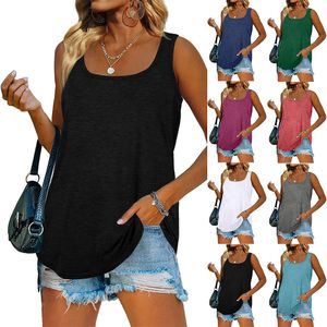 Sıcak Yaz Spor Tank Top Yeni T Gömlek Artı Boyutu Gevşek Modeli Kadın T-shirt Pamuk Kare Yaka Ince Moda Kadın Giysileri Tops