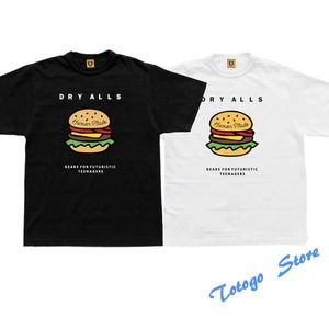 Hamburger Printing Human Made Top Tee Men Women High Quality Sbreathable Slub Cotton Human Made T-Shirt Casual Short Sleeve