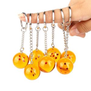 Keychains Anime Super Goku Keychain D Stars Cosplay Crystal Ball Key Chain Toy Gift Ring Accessories267B
